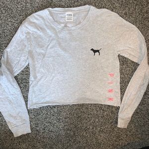 PINK long sleeved cropped tee